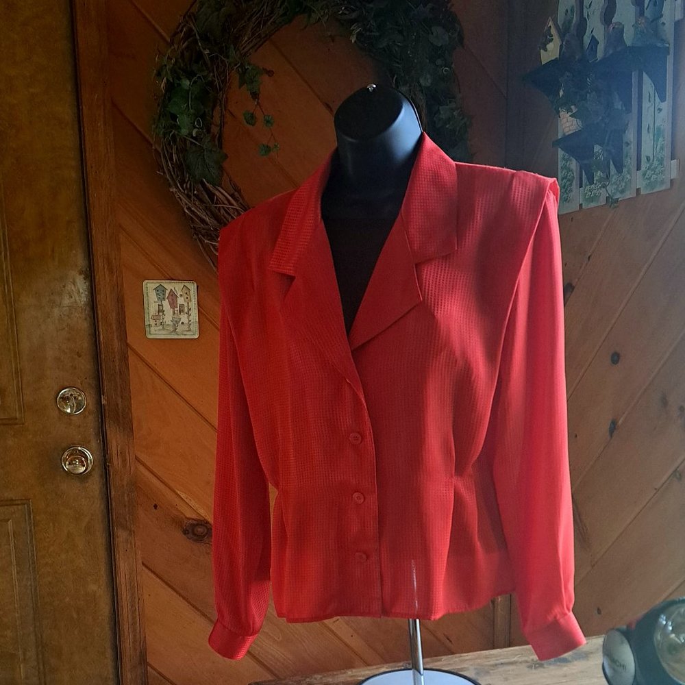 Vintage Red Size 8 Evan Picone Blouse